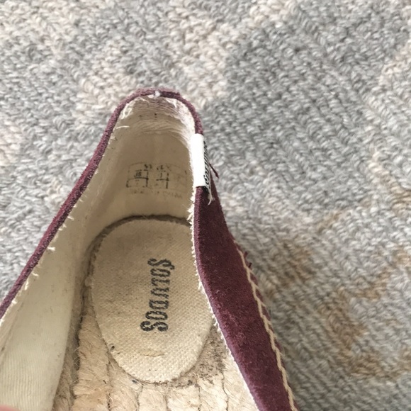 Soludos Wine Burgundy Espadrilles Flats Smoking Slipper - Picture 11 of 14